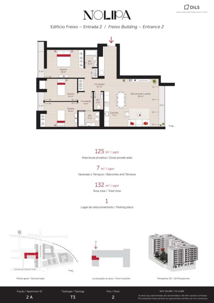 Apartamento T3 para Venda em Lumiar Planta 1