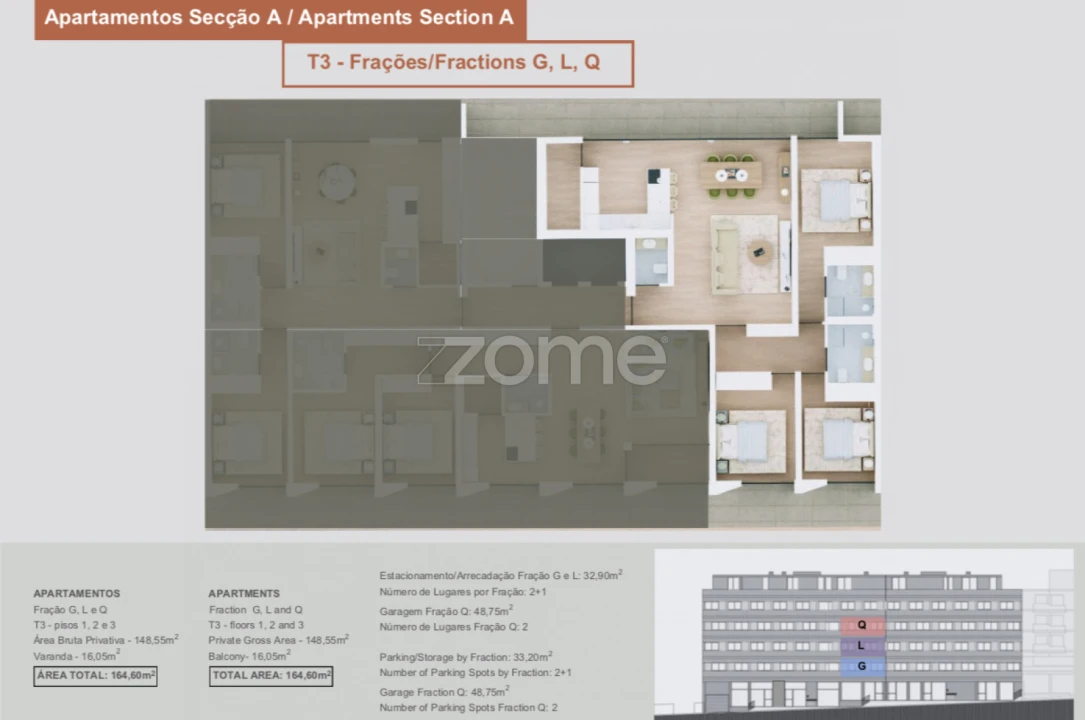 Apartamento T3 para Venda em Margaride, Várzea, Lagares, Varziela, Moure Foto 2