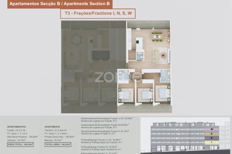 Apartamento T3 para Venda em Margaride, Várzea, Lagares, Varziela, Moure Foto 3