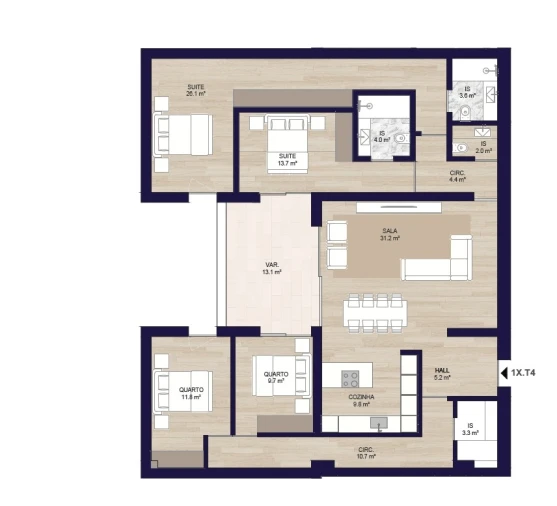 Apartamento T4 para Venda em Matosinhos e Leça da Palmeira Planta 1
