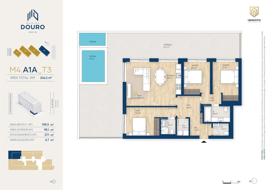 Apartamento T3 para Venda em Santa Marinha e São Pedro da Afurada Foto 22