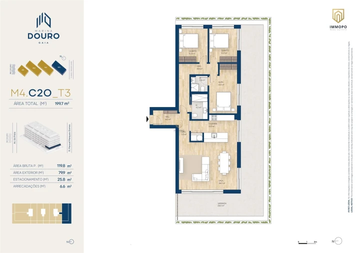 Apartamento T3 para Venda em Santa Marinha e São Pedro da Afurada Foto 20