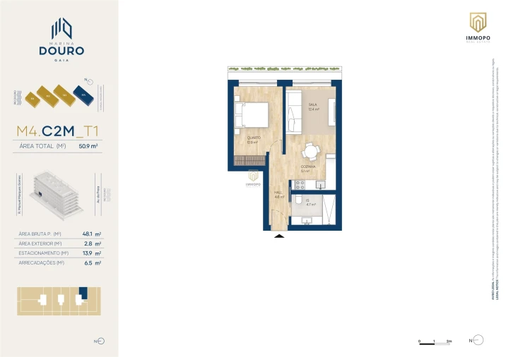 Apartamento T1 para Venda em Santa Marinha e São Pedro da Afurada Foto 22
