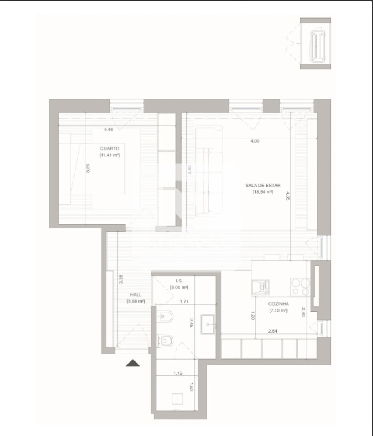 Apartamento T1 para Arrendamento em Ramalde Foto 24