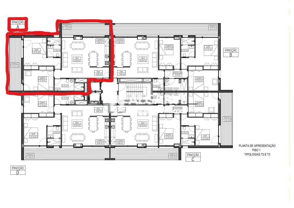 Apartamento T2 para Venda em Montenegro Planta 3