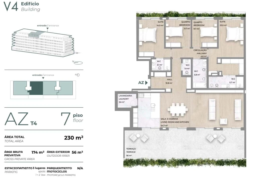 Apartamento T4 para Venda em Aguas Santas Foto 14