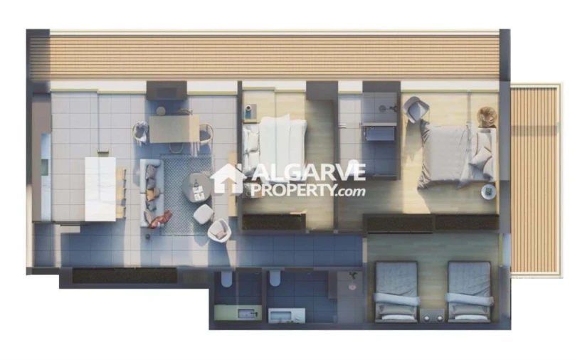 Apartamento T3 para Venda em Montenegro Planta 2