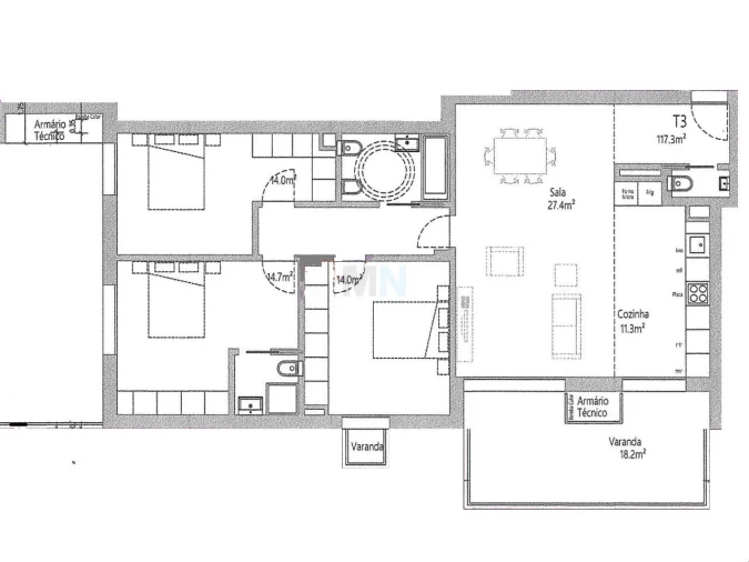 Apartamento T3 para Venda em Santo Antonio dos Olivais Foto 9