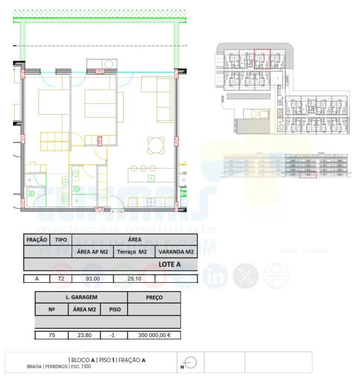 Apartamento T4 para Venda em Ferreiros e Gondizalves Planta 3