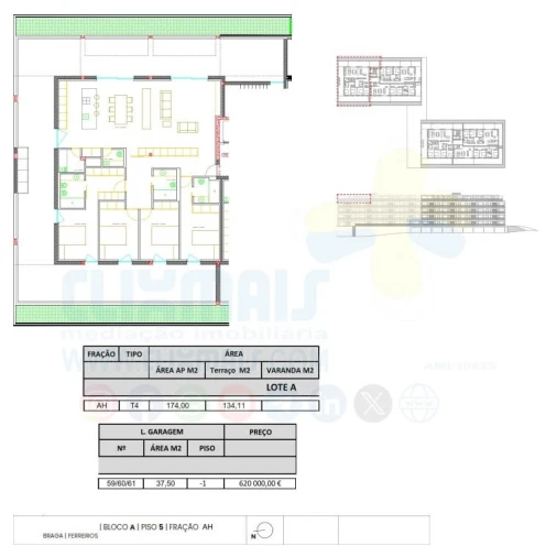 Apartamento T4 para Venda em Ferreiros e Gondizalves Planta 8