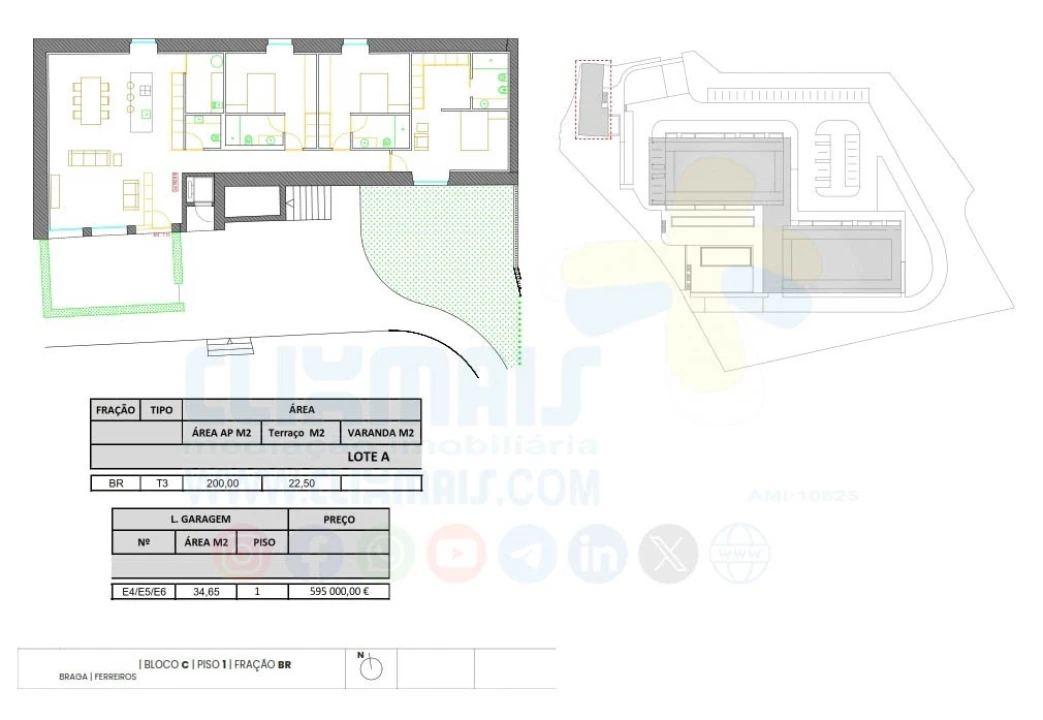 Apartamento T3 para Venda em Ferreiros e Gondizalves Planta 7