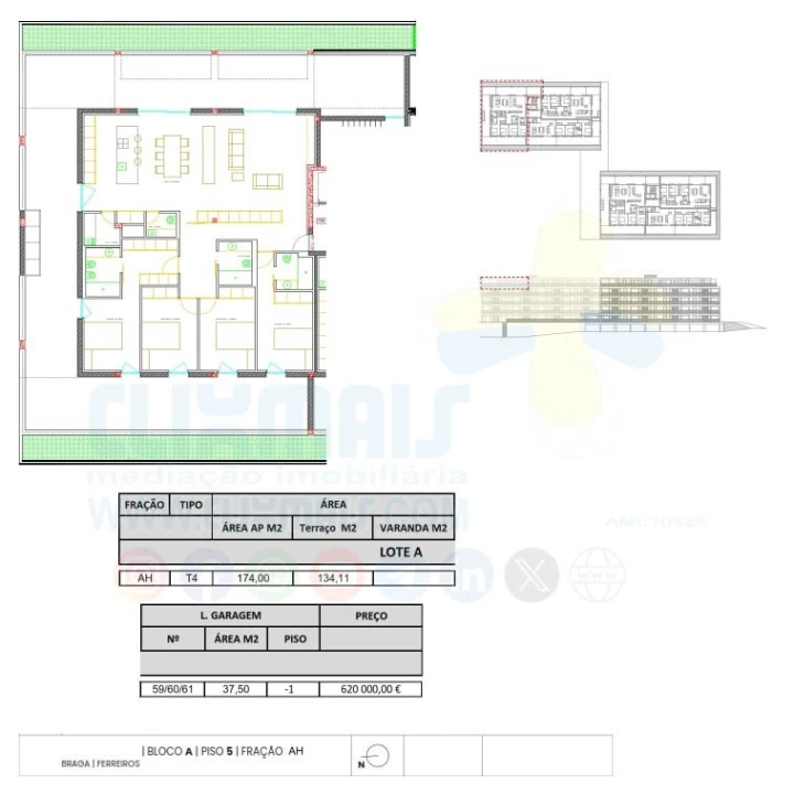 Apartamento T3 para Venda em Ferreiros e Gondizalves Planta 8