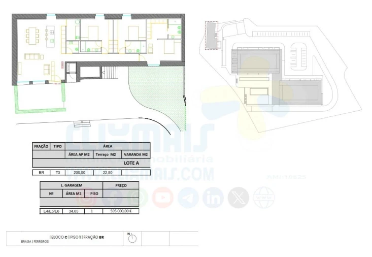 Apartamento T3 para Venda em Ferreiros e Gondizalves Planta 7