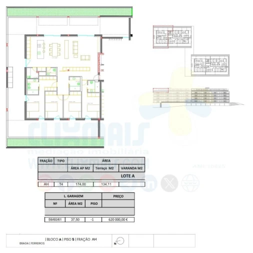 Apartamento T3 para Venda em Ferreiros e Gondizalves Planta 8