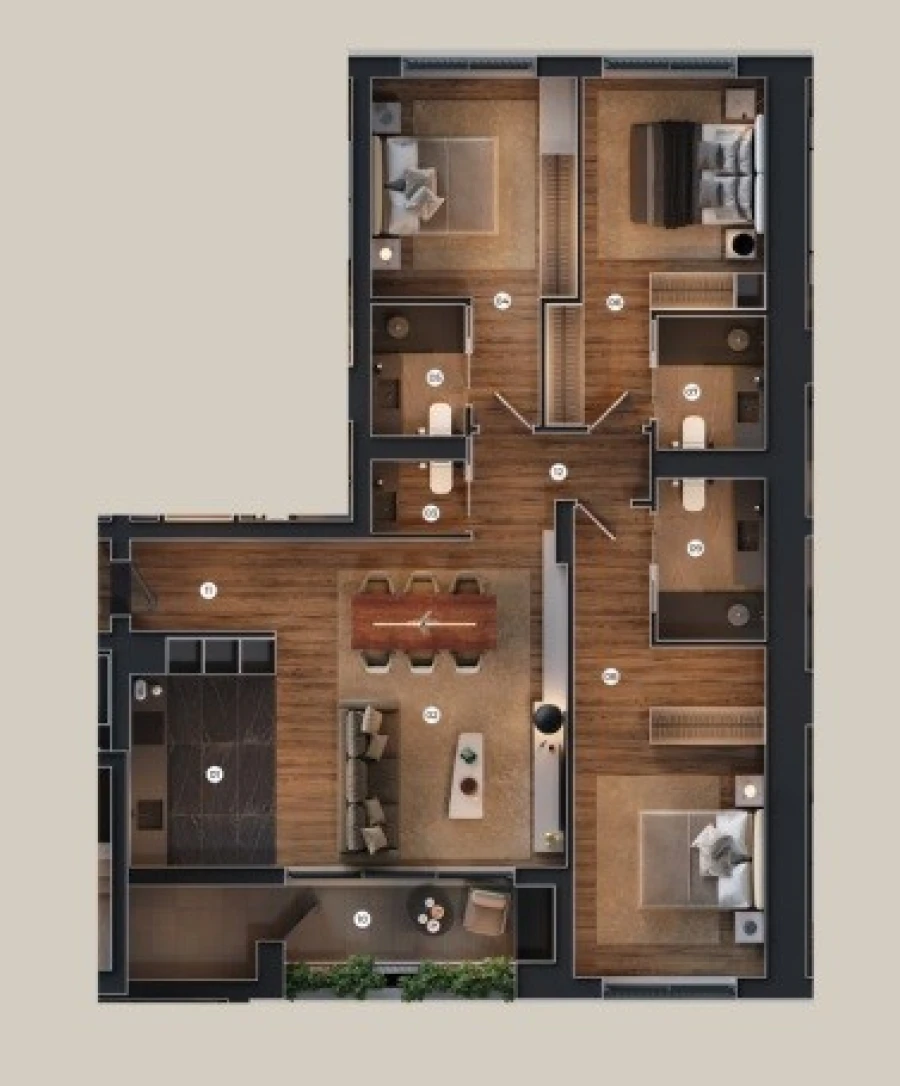 Apartamento T3 para Venda em Ponta Delgada (São Pedro) Planta 1