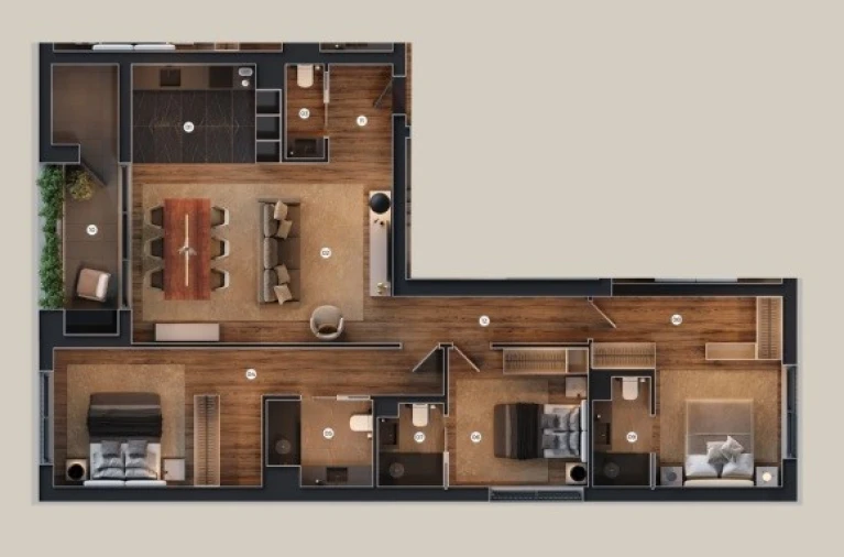Apartamento T3 para Venda em Ponta Delgada (São Pedro) Planta 1