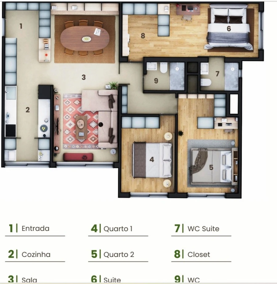 Apartamento T3 para Venda em Aldoar, Foz do Douro e Nevogilde Planta 1