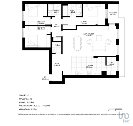 Apartamento T3 para Venda em Santa Marinha e São Pedro da Afurada Foto 2