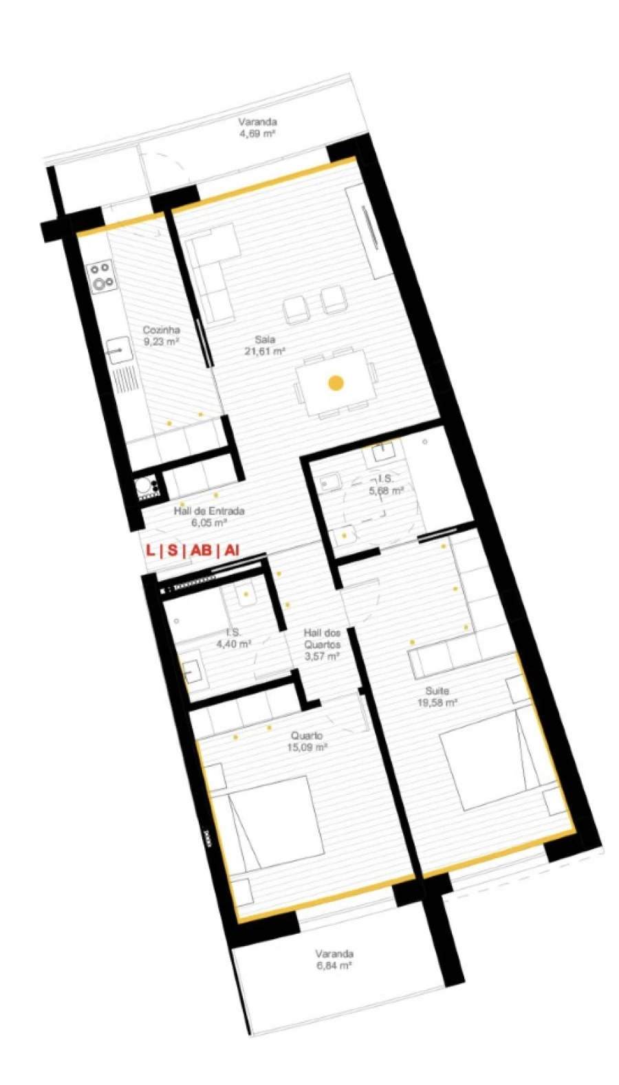 Apartamento T2 para Venda em Esgueira Planta 1