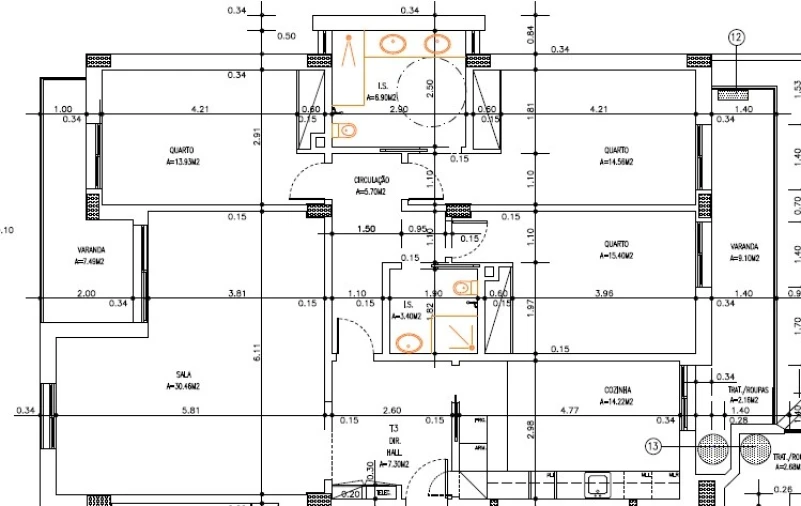 Apartamento T3 para Venda em Montijo e Afonsoeiro Planta 1