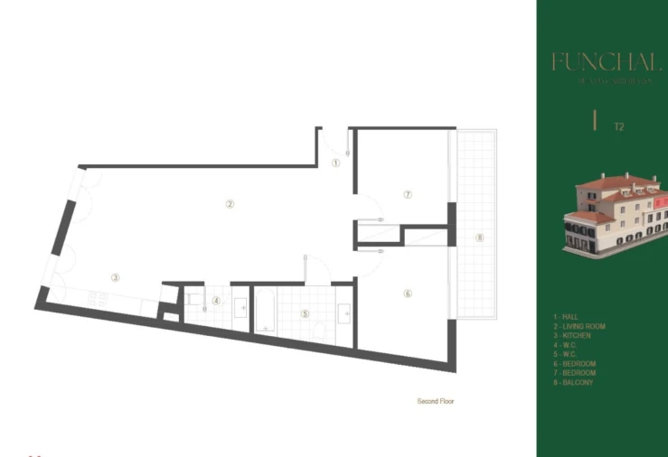 Apartamento T2 para Venda em Funchal (São Pedro) Planta 1