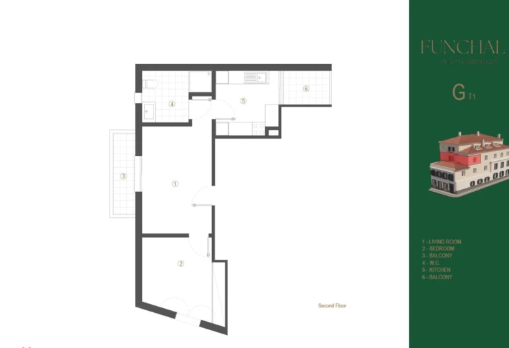 Apartamento T1 para Venda em Funchal (São Pedro) Planta 1