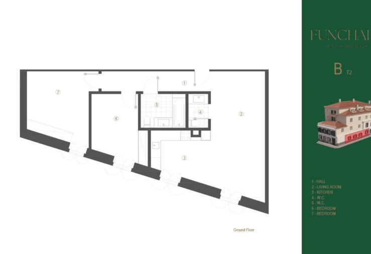 Apartamento T2 para Venda em Funchal (São Pedro) Planta 1