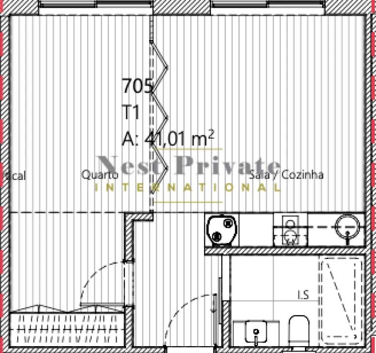 Apartamento T1 para Venda em Mafamude e Vilar do Paraíso Foto 14