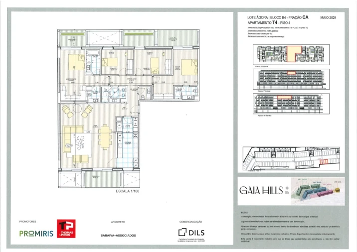 Apartamento T4 para Venda em Santa Marinha e São Pedro da Afurada Planta 1