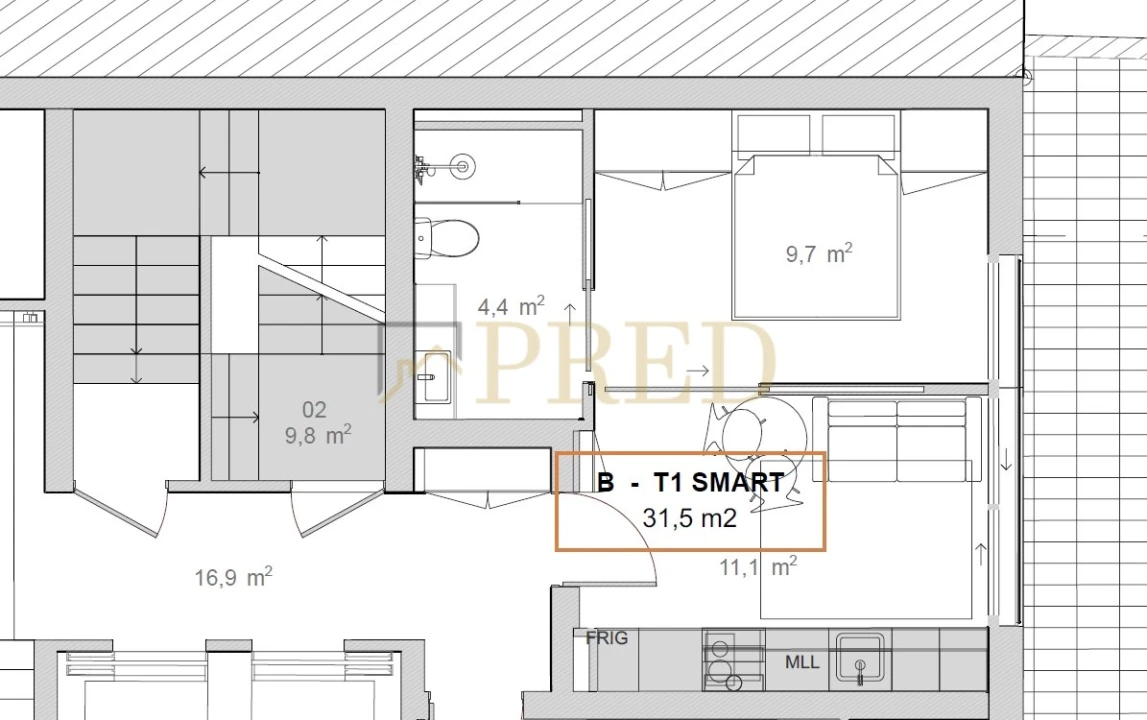 Apartamento T1 para Venda em São Mamede de Infesta e Senhora da Hora Foto 6