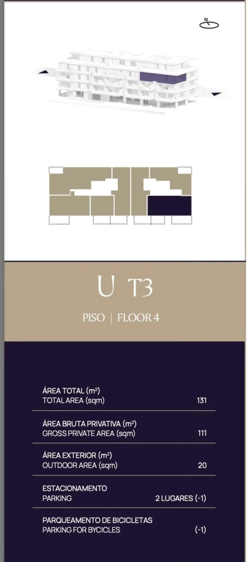 Apartamento T3 para Venda em Canidelo