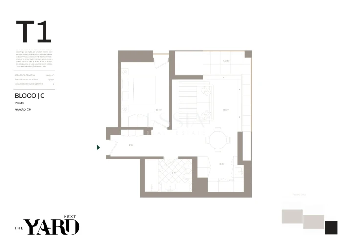 Apartamento T1 para Venda em Santa Marinha e São Pedro da Afurada Planta 1