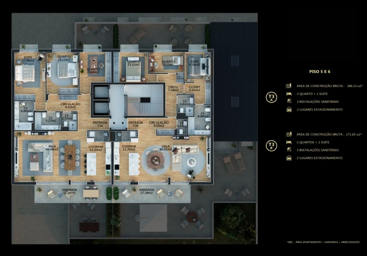 Apartamento T3 para Venda em Campolide Planta 1