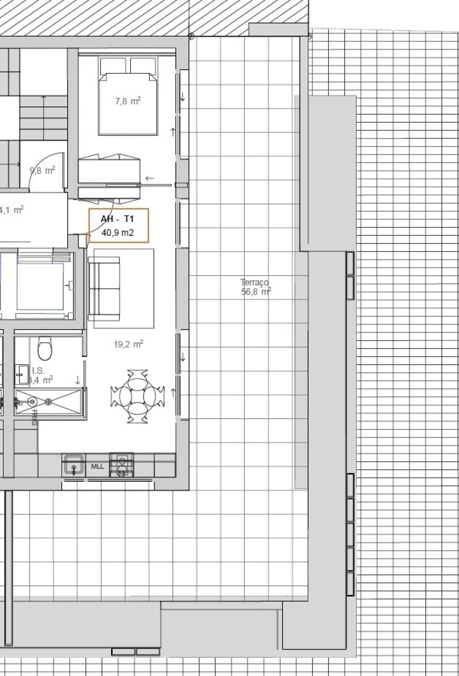 Apartamento T1 para Venda em São Mamede de Infesta e Senhora da Hora Planta 1