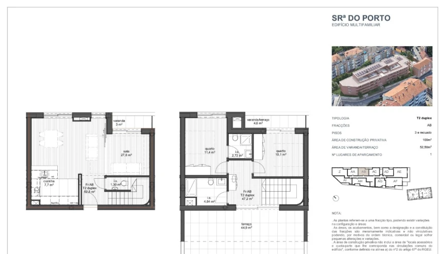 Apartamento T2 para Venda em Ramalde Planta 1