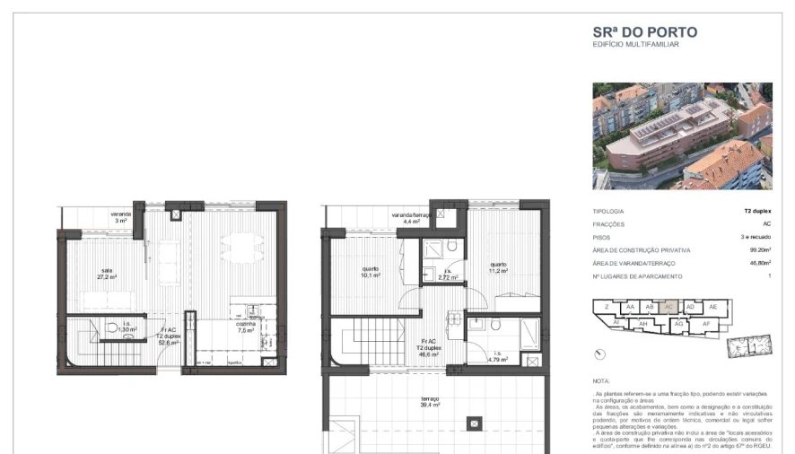 Apartamento T2 para Venda em Ramalde Planta 1