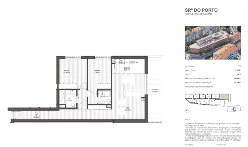 Apartamento T2 para Venda em Ramalde Planta 1