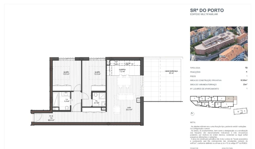 Apartamento T3 para Venda em Ramalde Planta 1