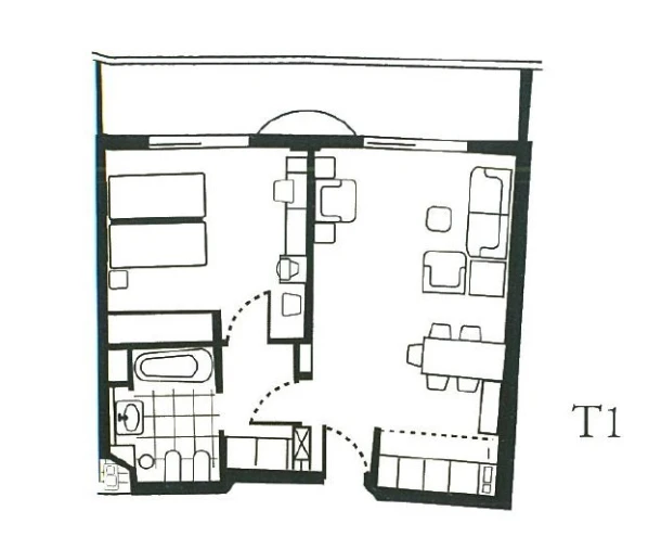Apartamento T1 para Venda em Albufeira e Olhos de Água Planta 1