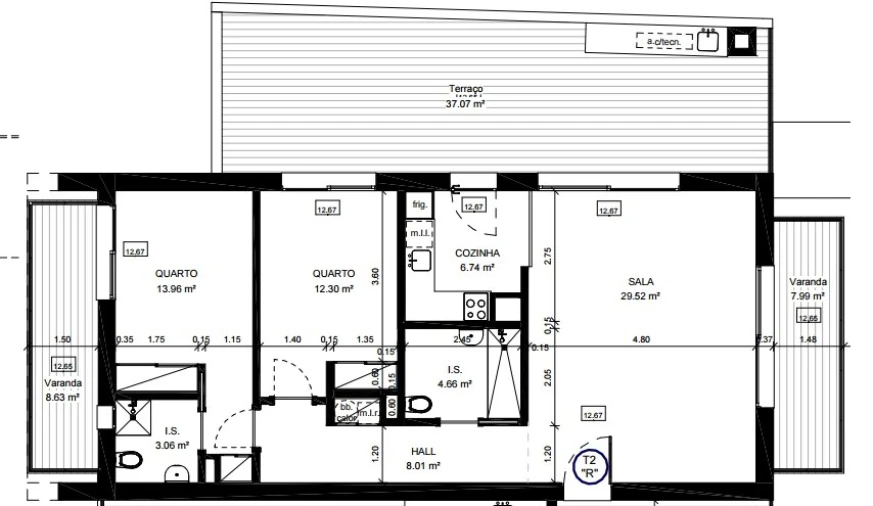 Apartamento T2 para Venda em Conceição e Cabanas de Tavira Planta 1