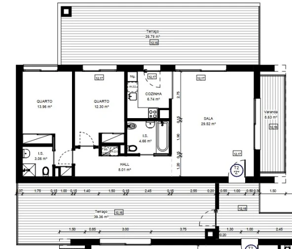 Apartamento T2 para Venda em Conceição e Cabanas de Tavira Planta 1