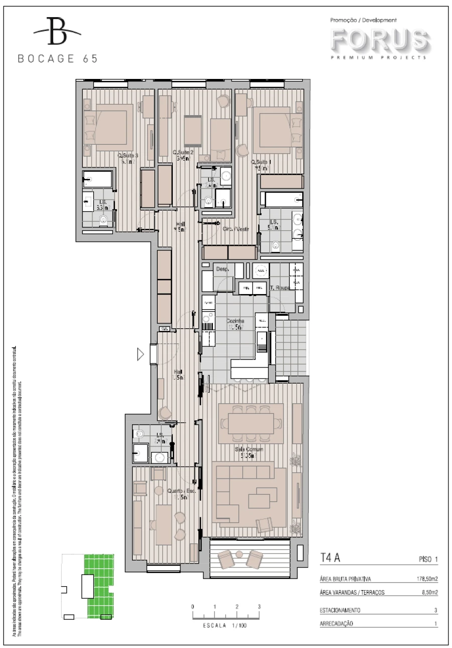 Apartamento T4 para Venda em Avenidas Novas Planta 1