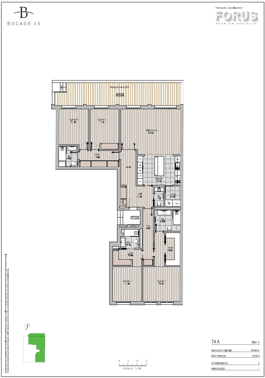 Apartamento T4 para Venda em Avenidas Novas Planta 1