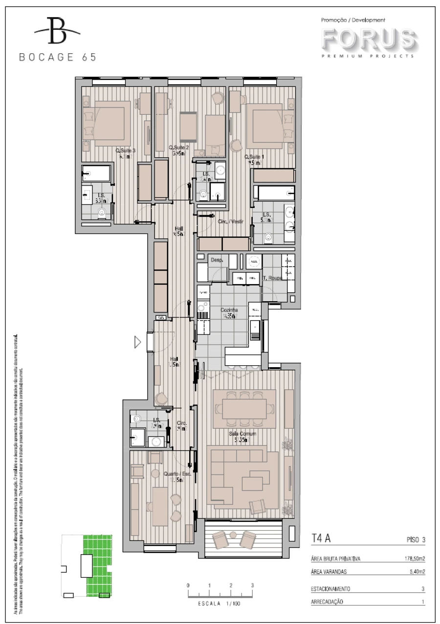 Apartamento T4 para Venda em Avenidas Novas Planta 1