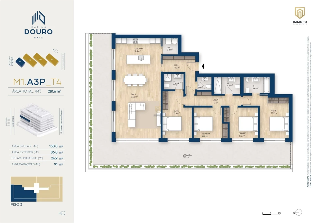 Apartamento T4 para Venda em Canidelo Foto 22