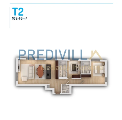 Apartamento T2 para Venda em Vila do Conde Planta 1