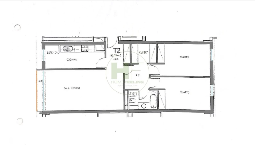 Apartamento T2 para Arrendamento em Lumiar Planta 1
