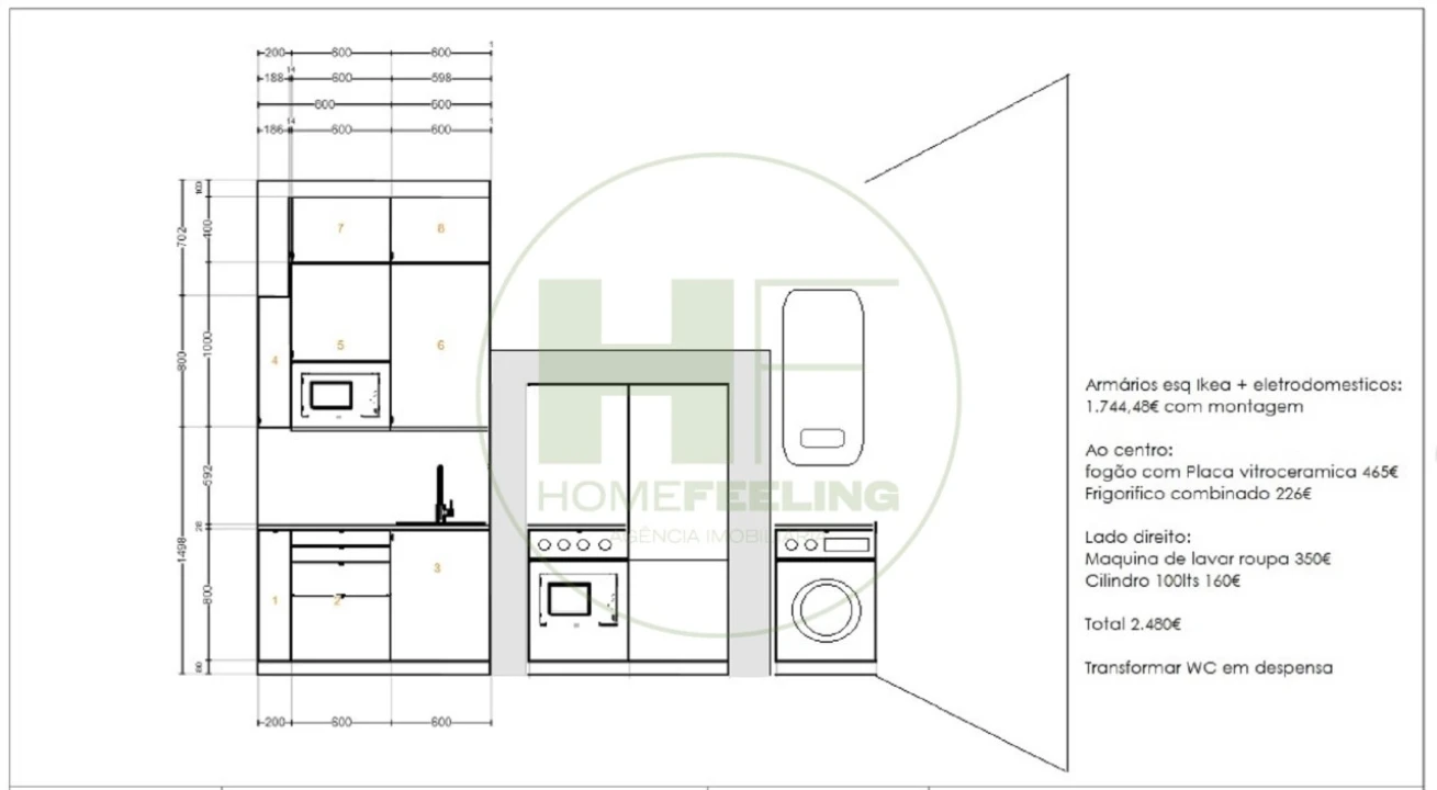Apartamento T2 para Venda em Santo António Planta 2