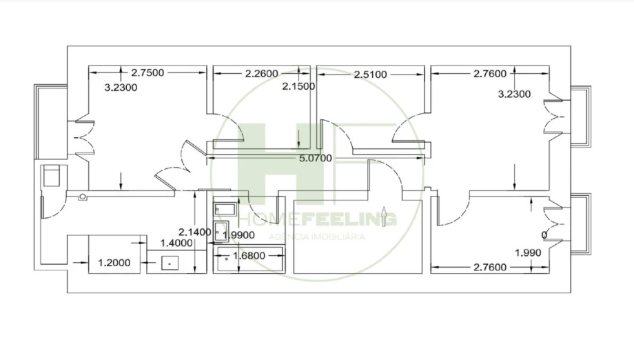 Apartamento T2 para Venda em Santo António Planta 1