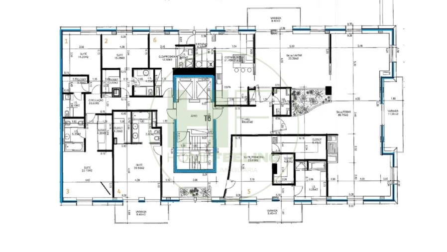 Apartamento T6 para Arrendamento em Avenidas Novas Planta 1